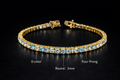 Moissanite 3mm, silver - gold plated bracelet