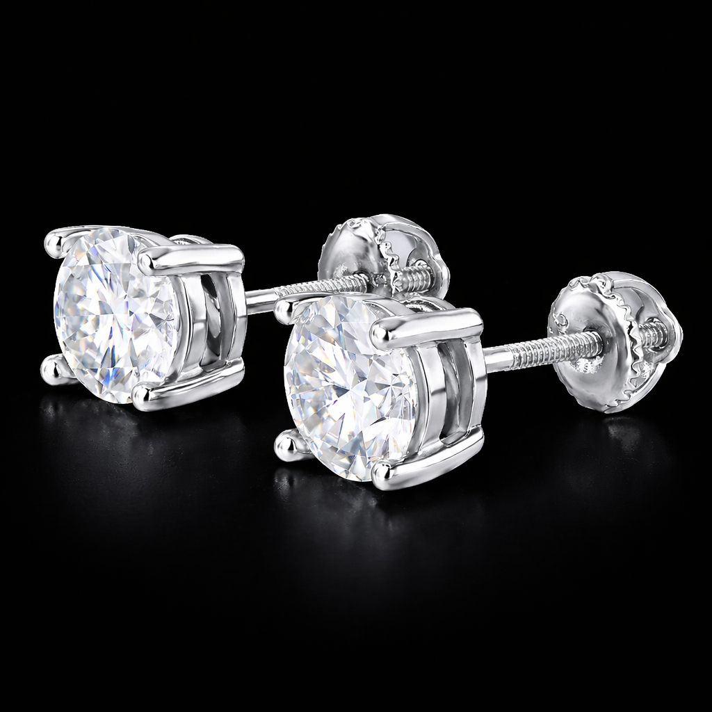 moisanite, 925 silver earrings