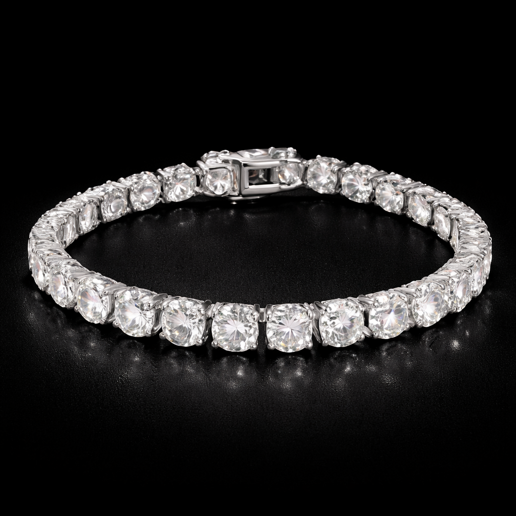 Moissanite 3mm, 925 silver bracelet
