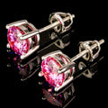 Moissanite purple, 925 silver earrings