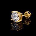 Moissanite, silver - gold plated earrings