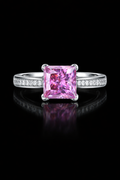 Mossanite purple, 925 silver ring