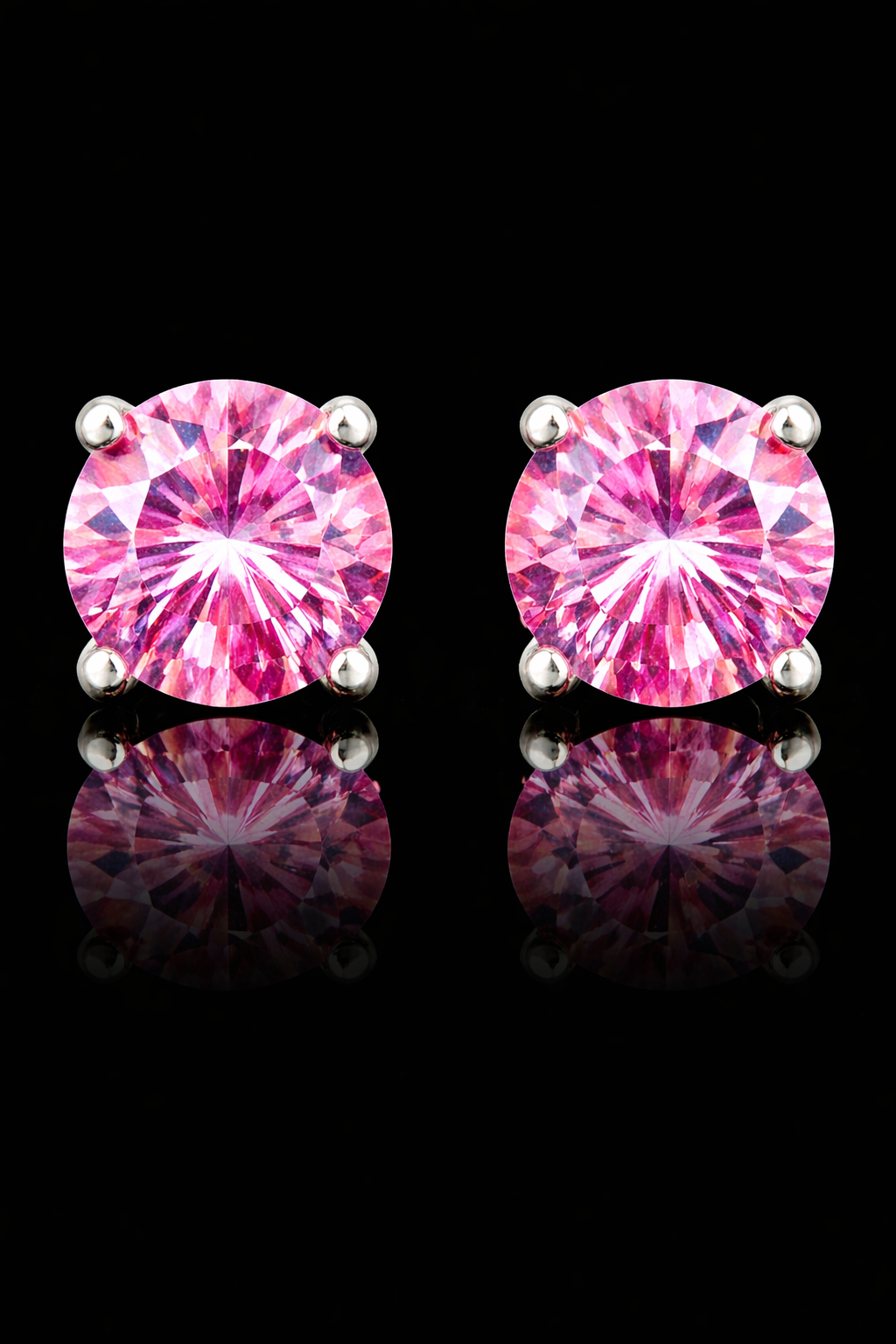 Moissanite purple, 925 silver earrings